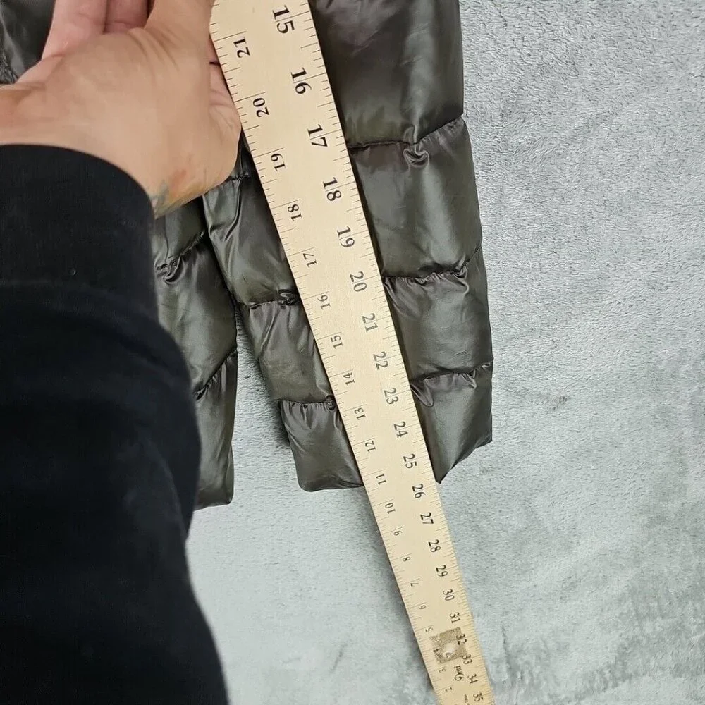 Calvin Klein Duck Down Puffer Jacket Womens Size M Brown Faux Fur Trim Hood - Picture 4 of 10